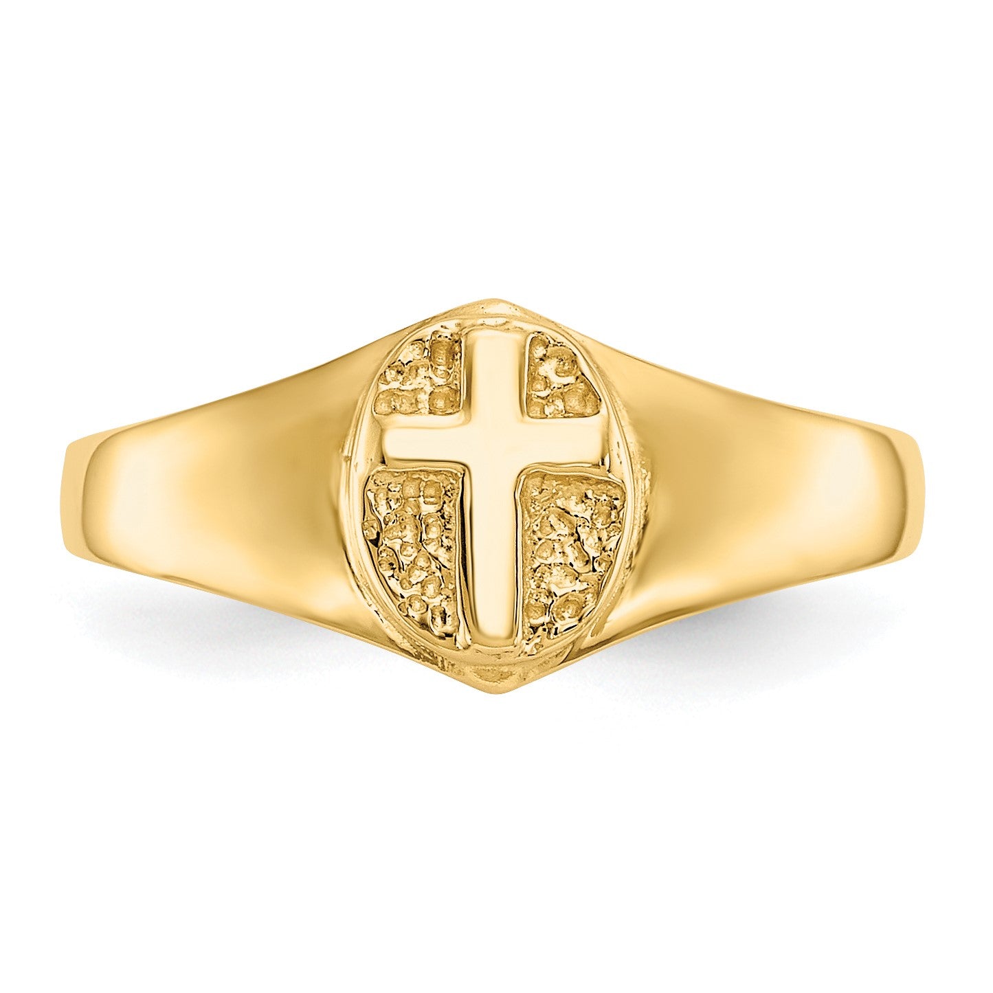 14k Polished Cross Size 3.5 Baby / Childs Ring
