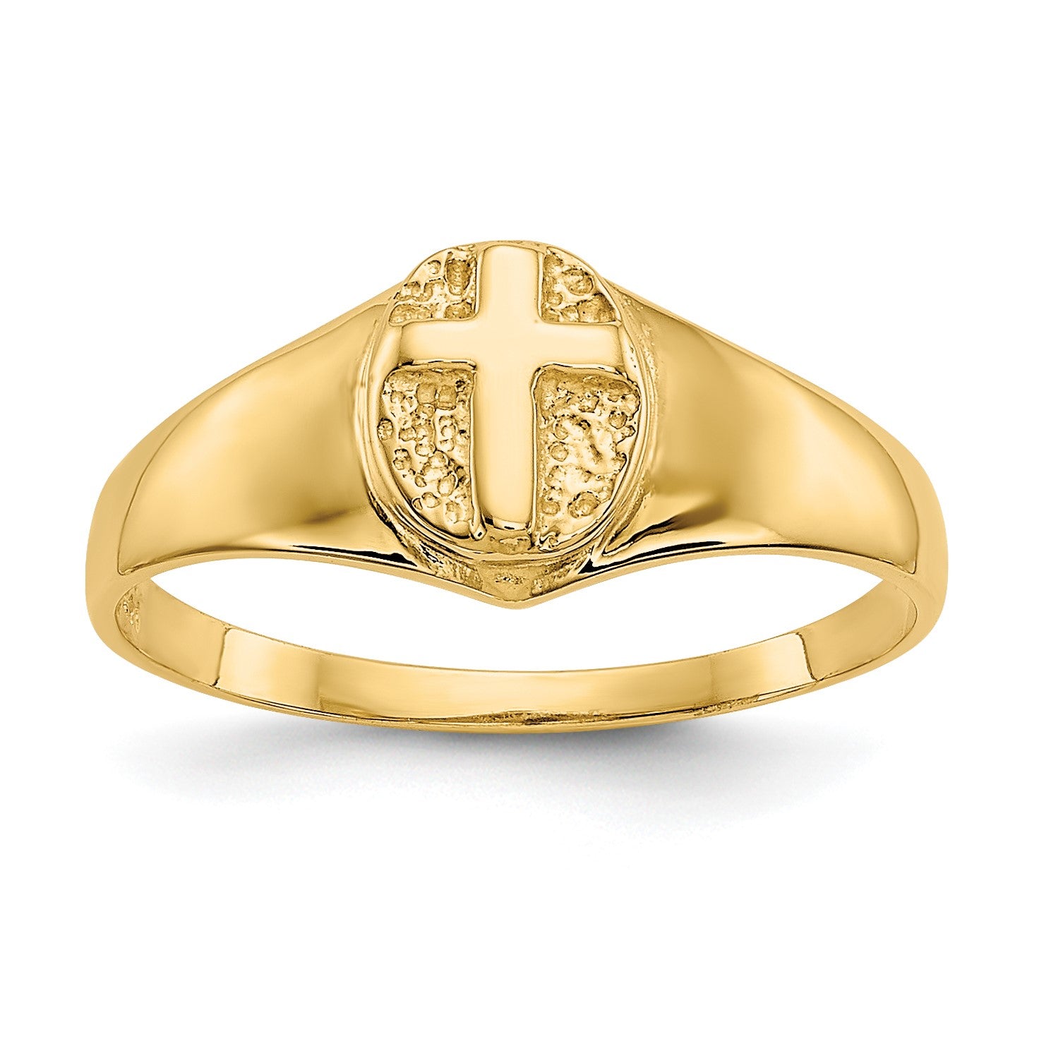 14k Polished Cross Size 3.5 Baby / Childs Ring