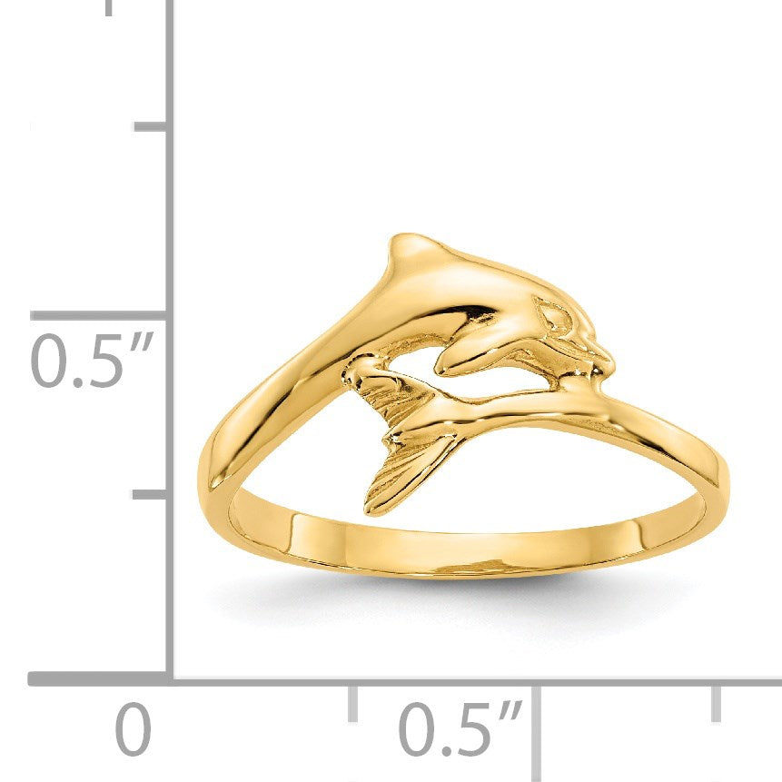 14k Dolphin Bypass Ring