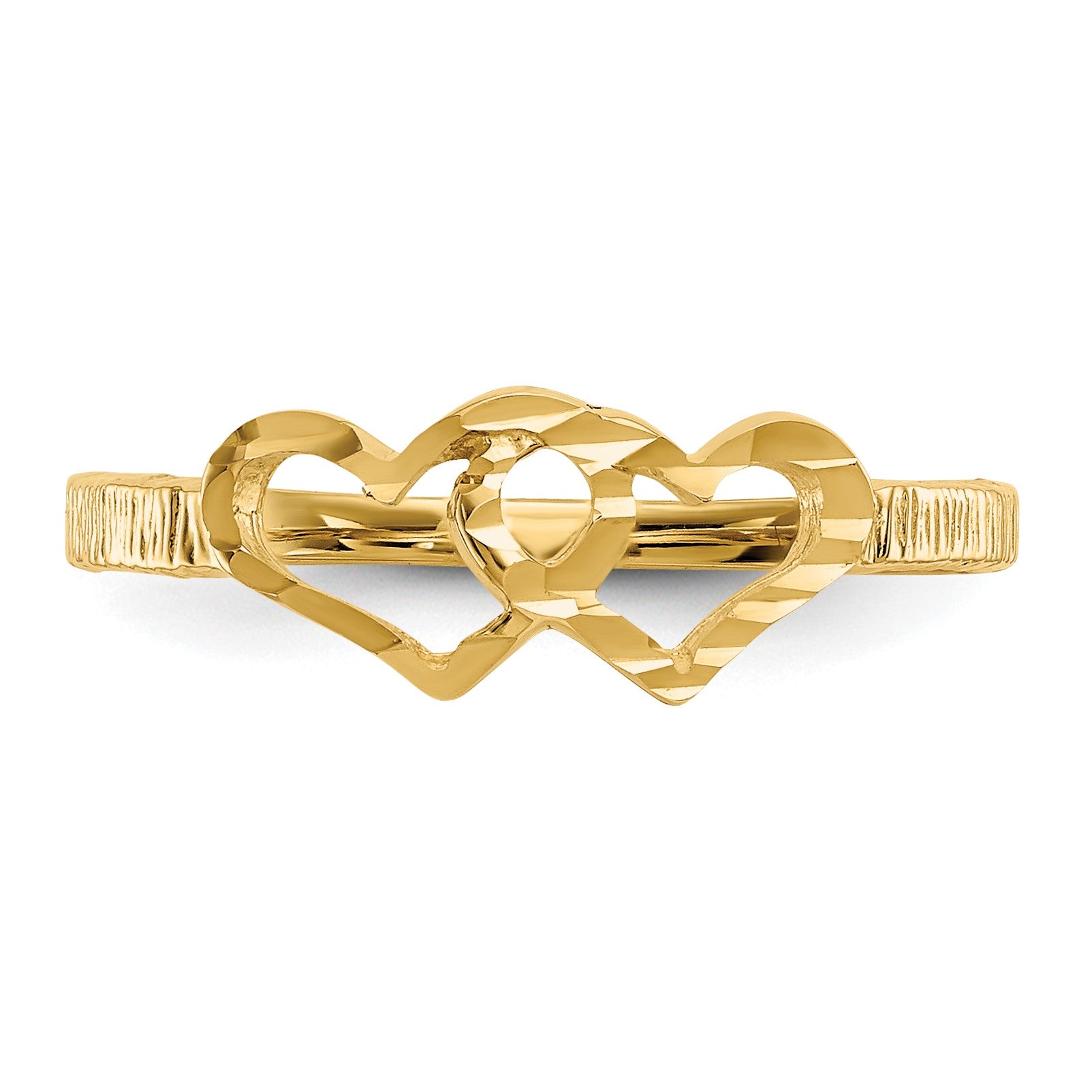 14k Two Hearts Size 5 Baby / Childs Ring