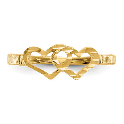 14k Two Hearts Size 5 Baby / Childs Ring
