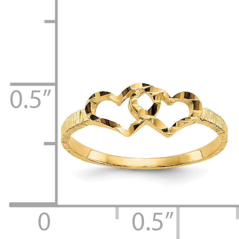14k Two Hearts Size 5 Baby / Childs Ring