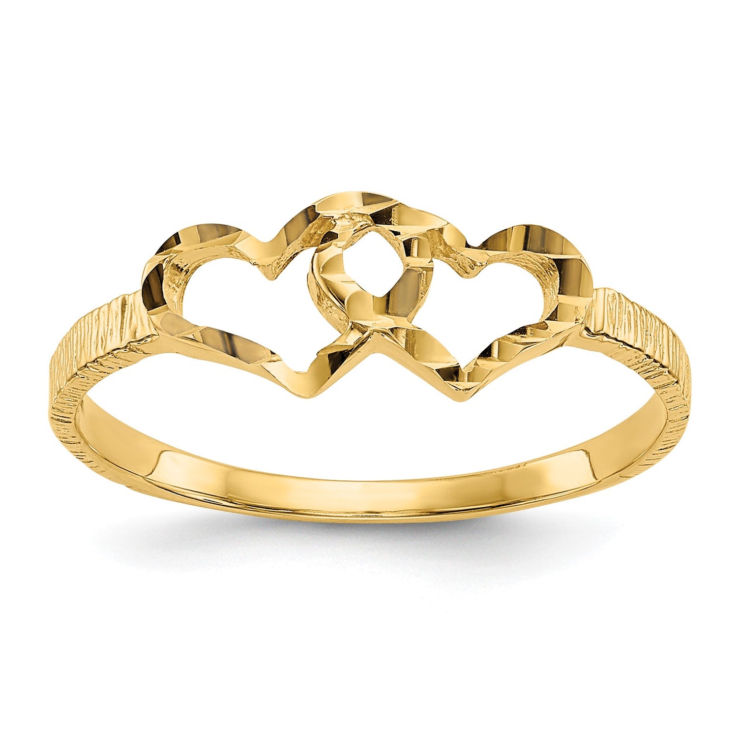 14k Two Hearts Size 5 Baby / Childs Ring