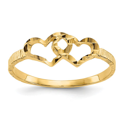 14k Two Hearts Size 5 Baby / Childs Ring