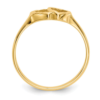14k Two Hearts Size 5 Baby / Childs Ring