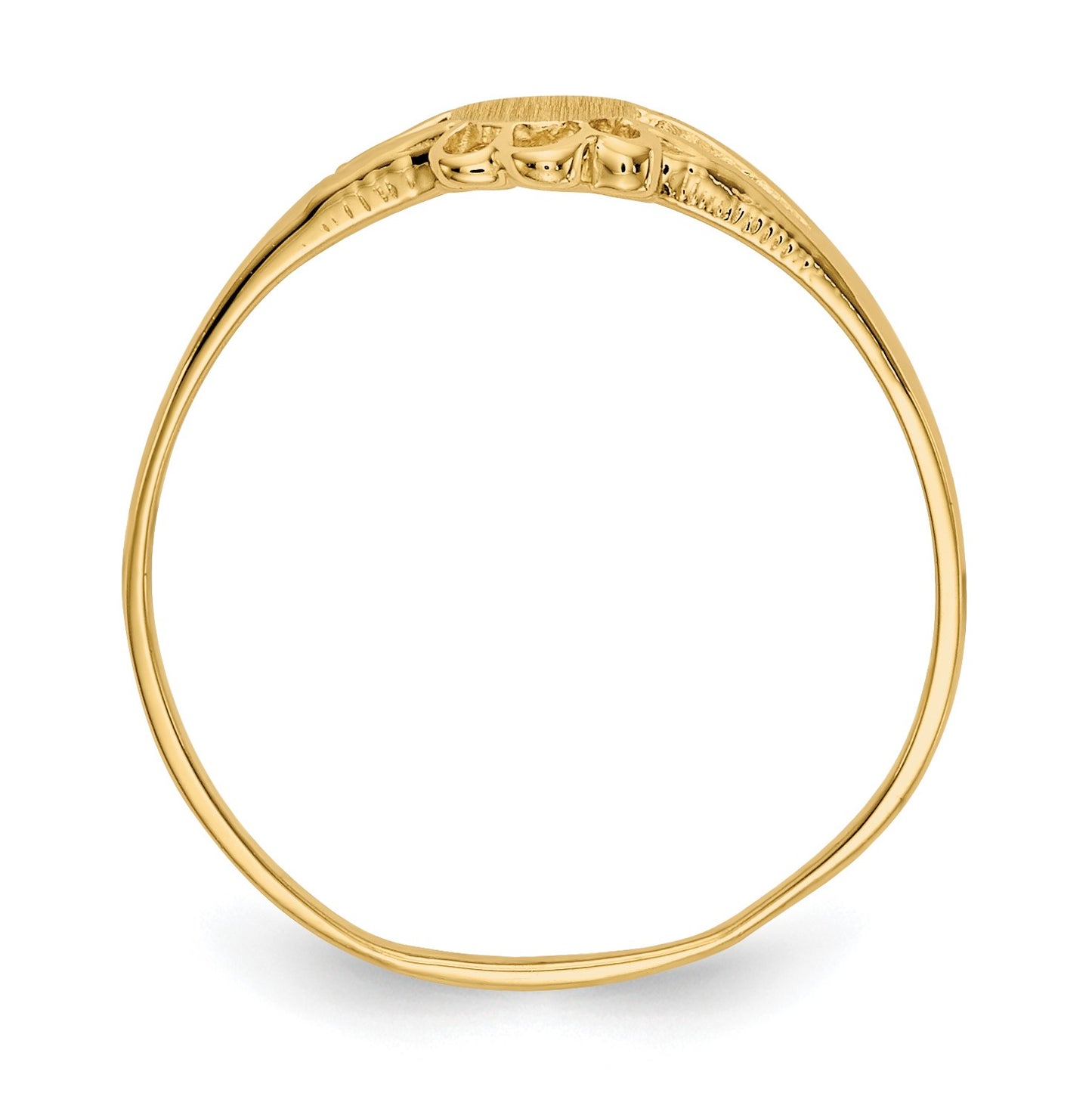 14k 3.0x4.5mm Closed Back Size 3 Childs Fancy Oval Signet Ring