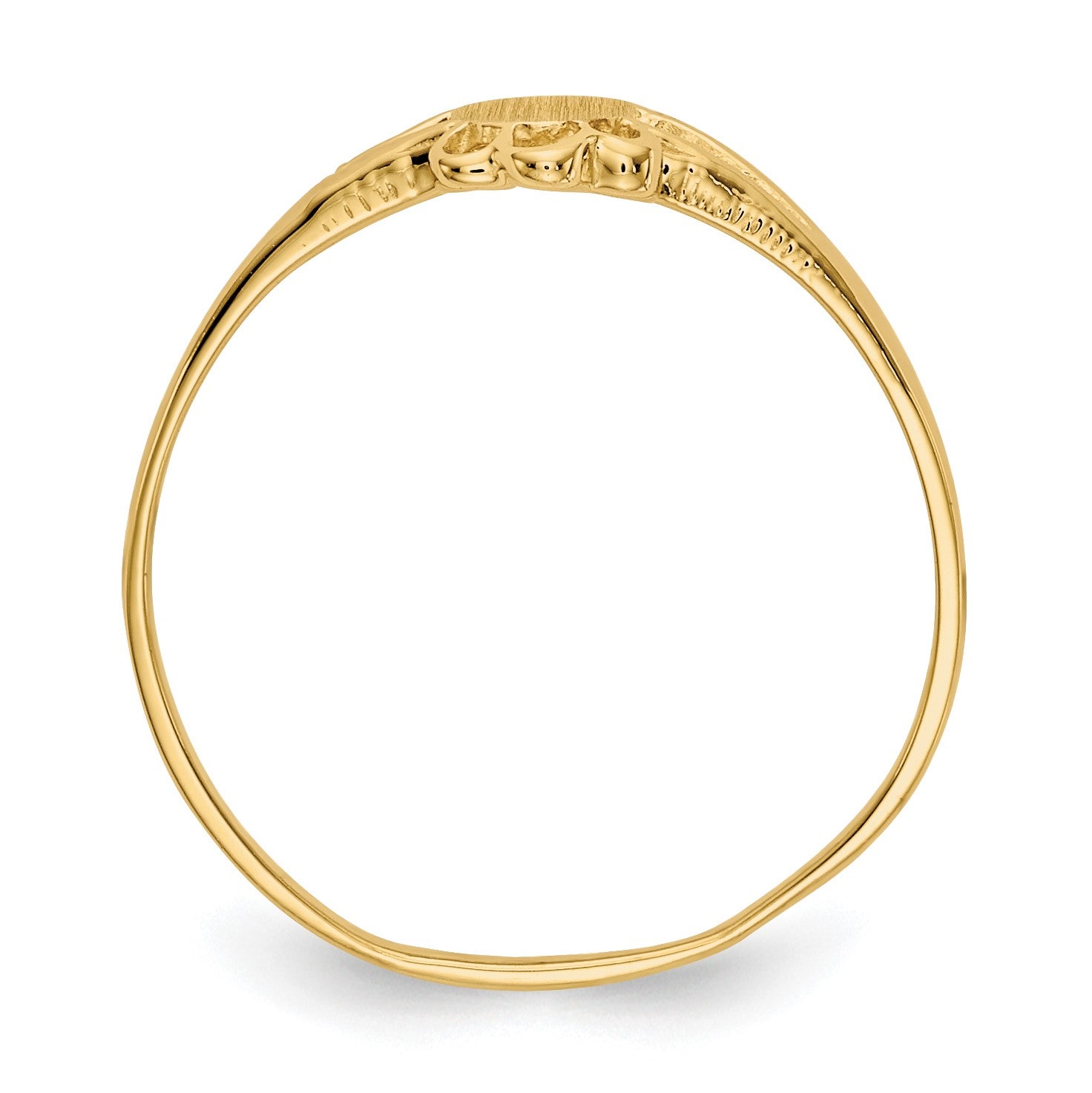 14k 3.0x4.5mm Closed Back Size 3 Childs Fancy Oval Signet Ring