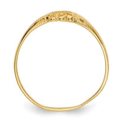 14k 3.0x4.5mm Closed Back Size 3 Childs Fancy Oval Signet Ring