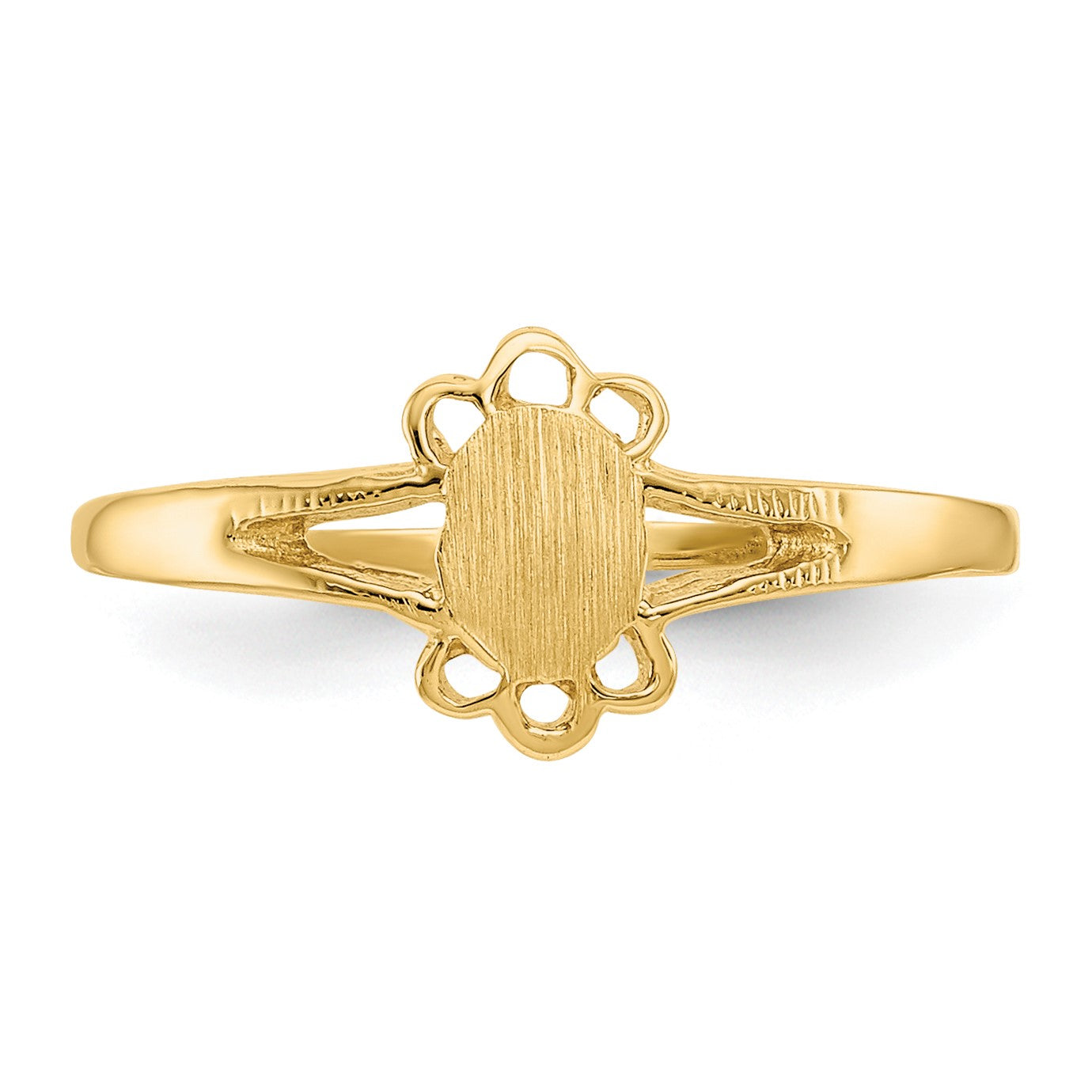 14k 3.0x4.5mm Closed Back Size 3 Childs Fancy Oval Signet Ring