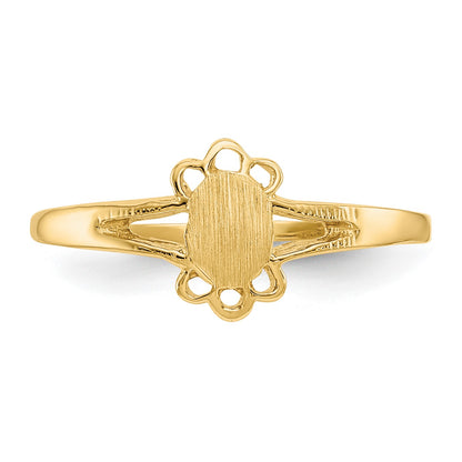 14k 3.0x4.5mm Closed Back Size 3 Childs Fancy Oval Signet Ring
