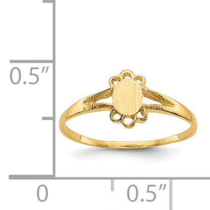 14k 3.0x4.5mm Closed Back Size 3 Childs Fancy Oval Signet Ring