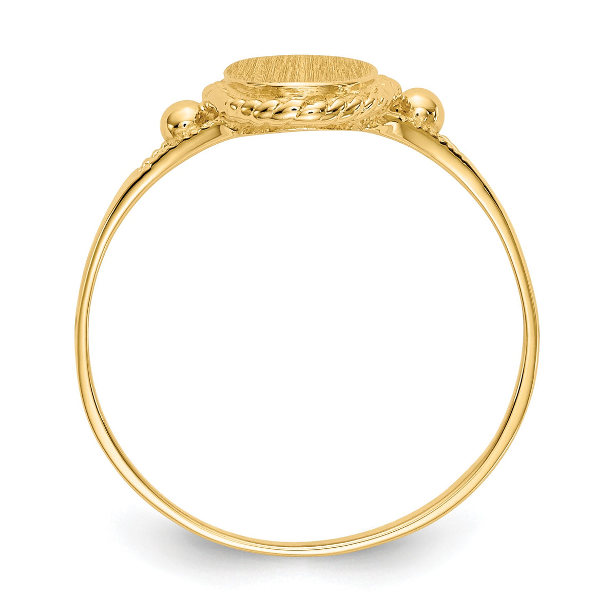 14k 6.0x7.5mm Closed Back Size 6 Childs Fancy Oval Signet Ring
