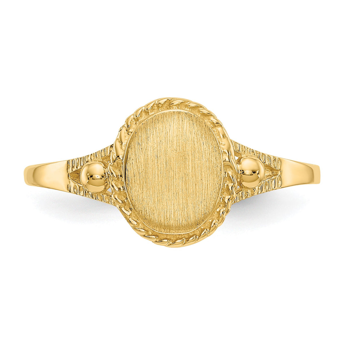 14k 6.0x7.5mm Closed Back Size 6 Childs Fancy Oval Signet Ring