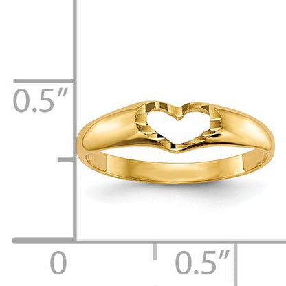 14k Cut-out Heart Size 3 Baby / Childs Ring