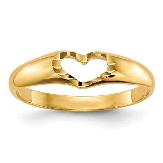 14k Cut-out Heart Size 3 Baby / Childs Ring