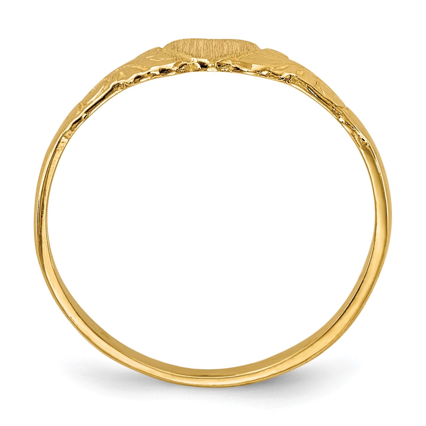 14k 4.0x4.25mm Closed Back Size 4.5 Childs Heart Signet Ring