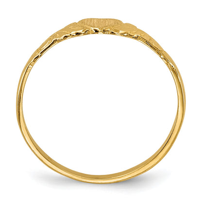 14k 4.0x4.25mm Closed Back Size 4.5 Childs Heart Signet Ring