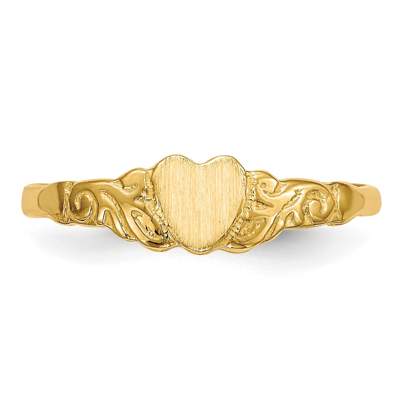14k 4.0x4.25mm Closed Back Size 4.5 Childs Heart Signet Ring