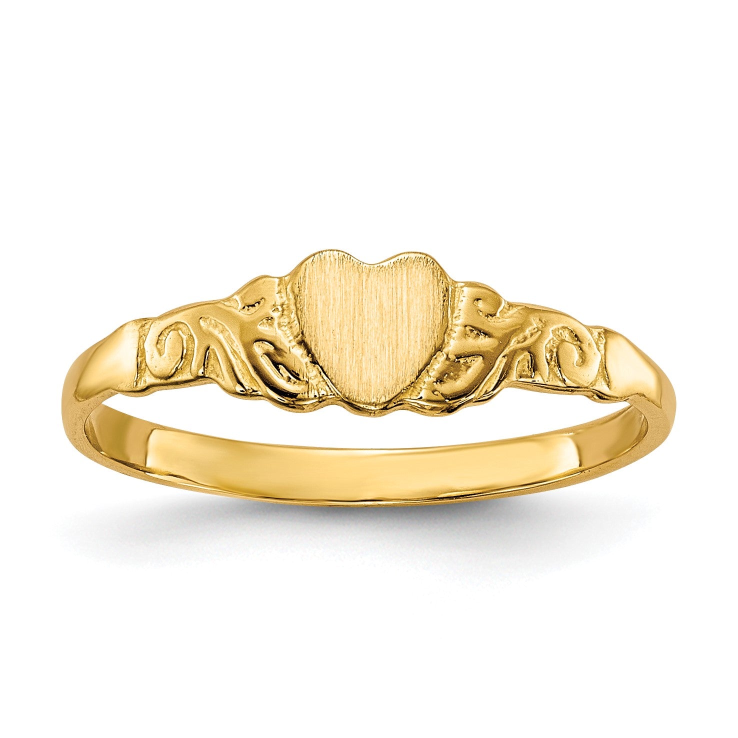 14k 4.0x4.25mm Closed Back Size 4.5 Childs Heart Signet Ring