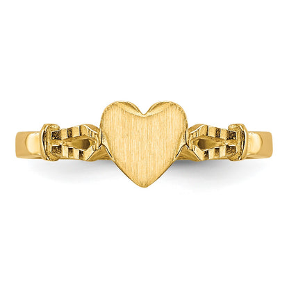 14k 5.0x5.0mm Open Back Size 3 Childs Heart Signet Ring