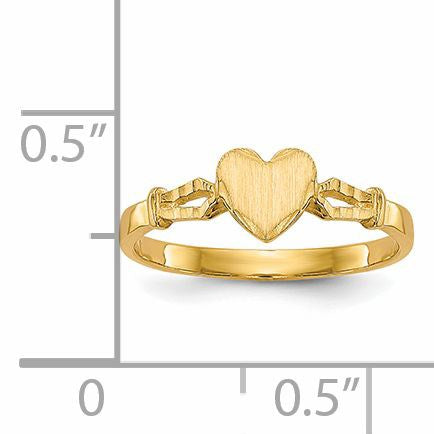 14k 5.0x5.0mm Open Back Size 3 Childs Heart Signet Ring