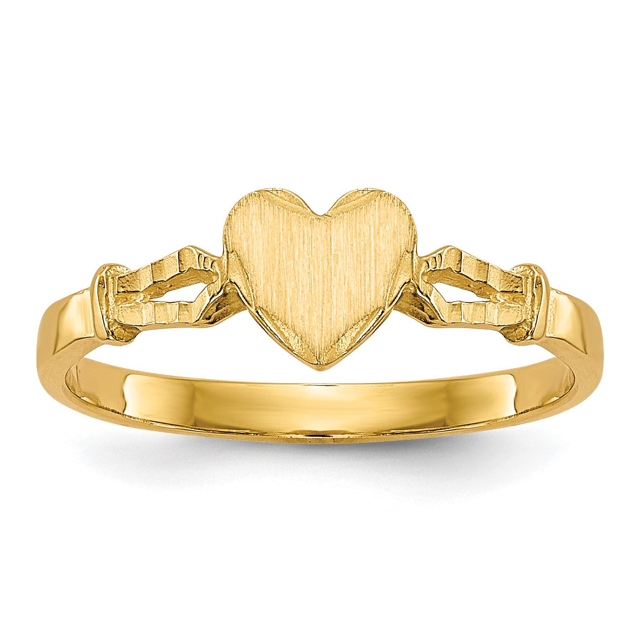 14k 5.0x5.0mm Open Back Size 3 Childs Heart Signet Ring