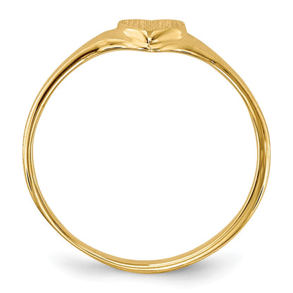 14k 4.5x4.0mm Open Back Size 3 Childs Heart Signet Ring