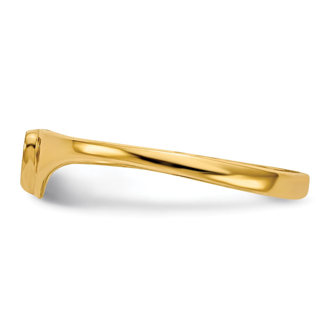 14k 4.5x4.0mm Open Back Size 3 Childs Heart Signet Ring
