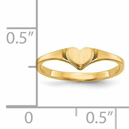 14k 4.5x4.0mm Open Back Size 3 Childs Heart Signet Ring