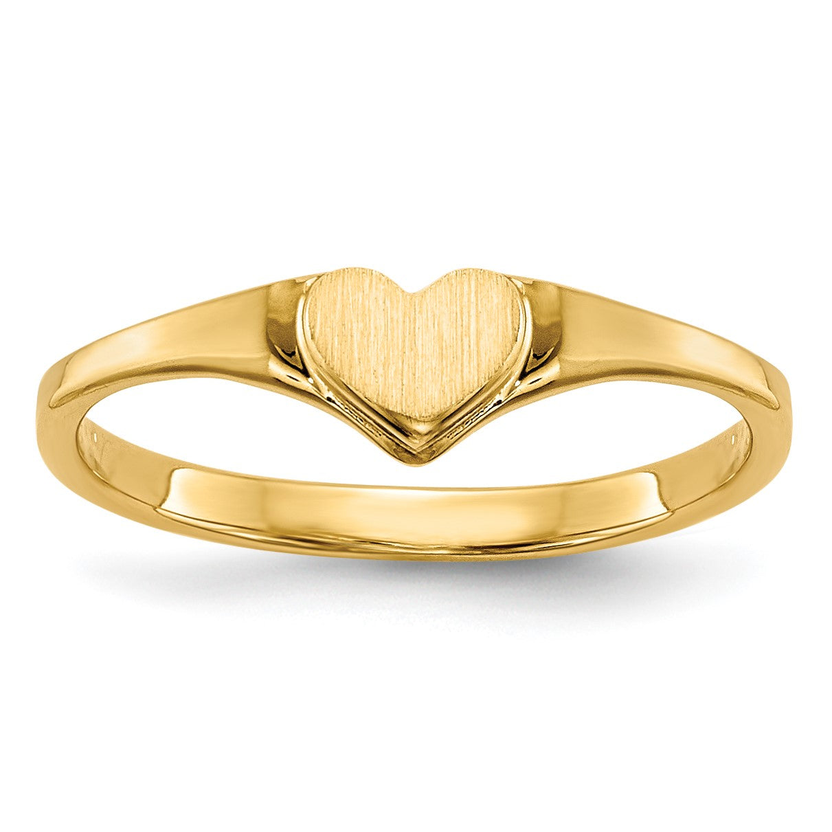 14k 4.5x4.0mm Open Back Size 3 Childs Heart Signet Ring