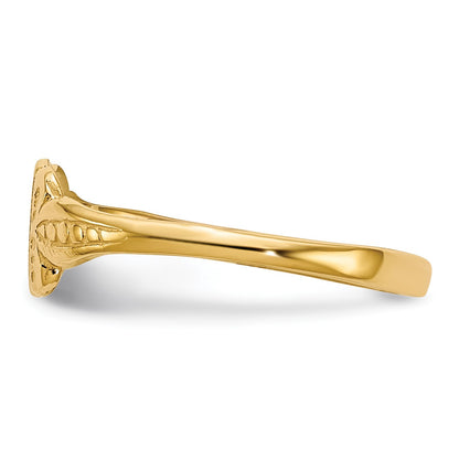 14k 3.5x5.25mm Closed Back Size 3 Childs Fancy Oval Signet Ring