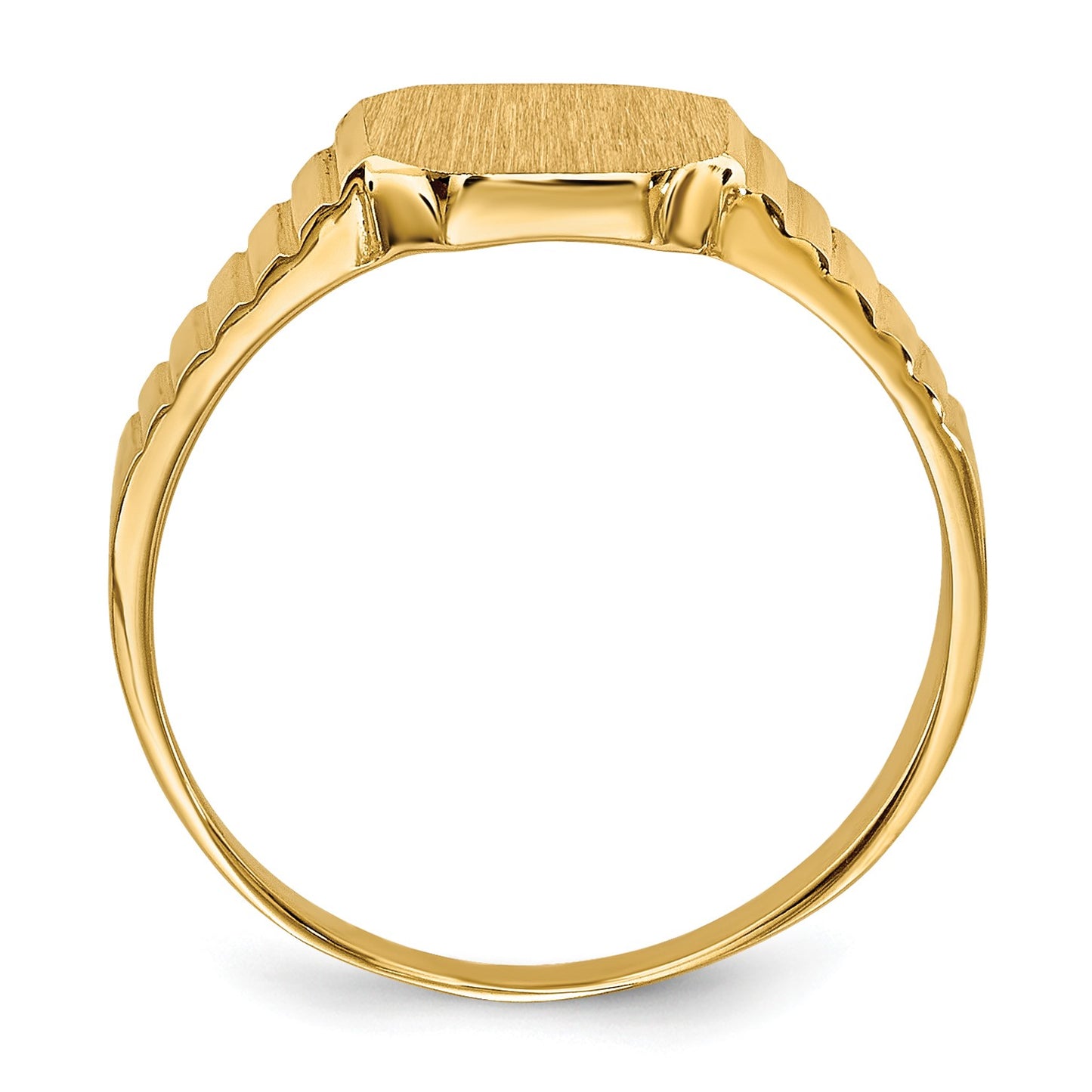 14k 7.5x6.0mm Open Back Size 3.5 Childs Octagonal Signet Ring
