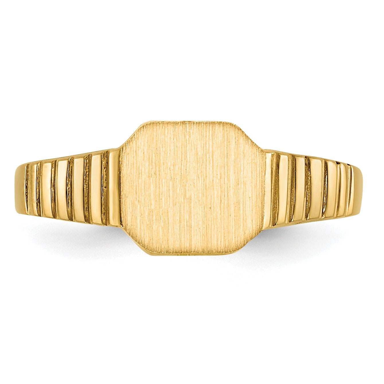 14k 7.5x6.0mm Open Back Size 3.5 Childs Octagonal Signet Ring