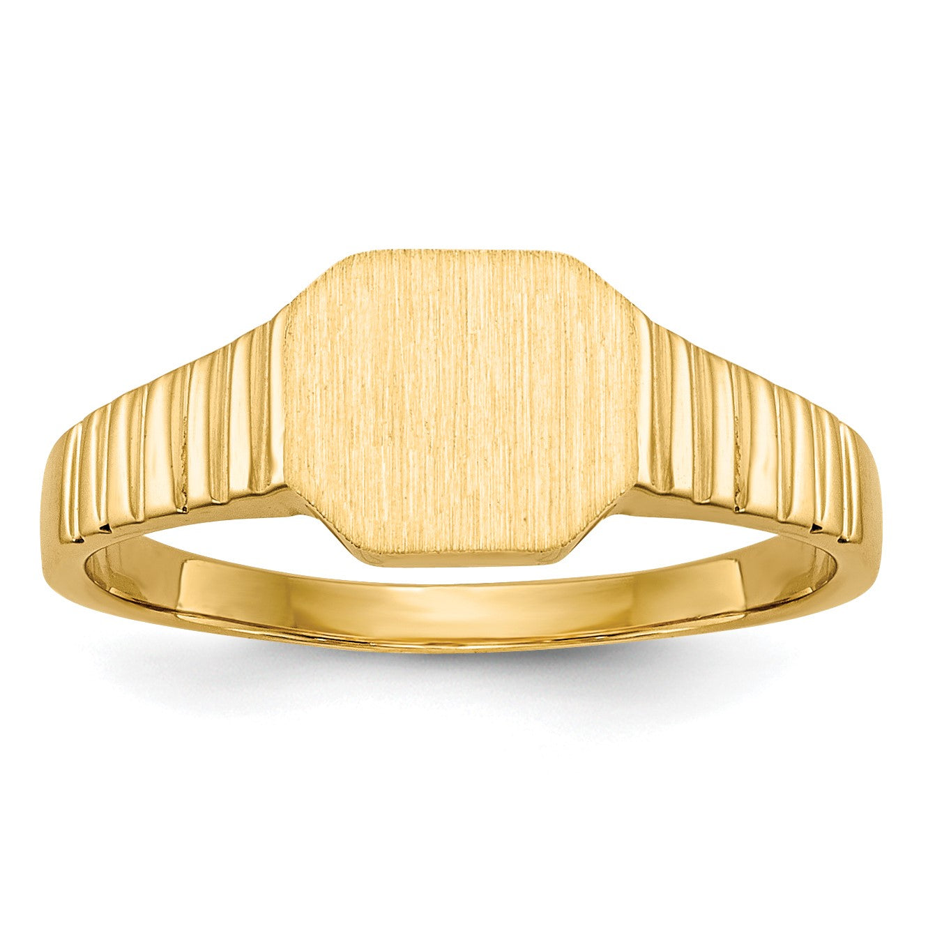 14k 7.5x6.0mm Open Back Size 3.5 Childs Octagonal Signet Ring