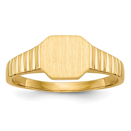 14k 7.5x6.0mm Open Back Size 3.5 Childs Octagonal Signet Ring