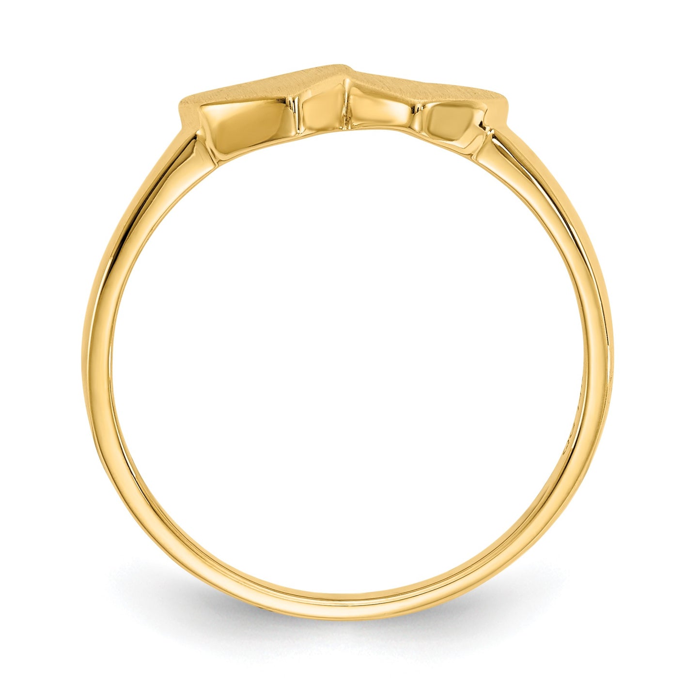 14k 5.5x5.0mm Open Back Double Heart Signet Ring