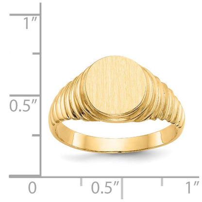 14k 10.5x9.5mm Open Back Men's Signet Ring