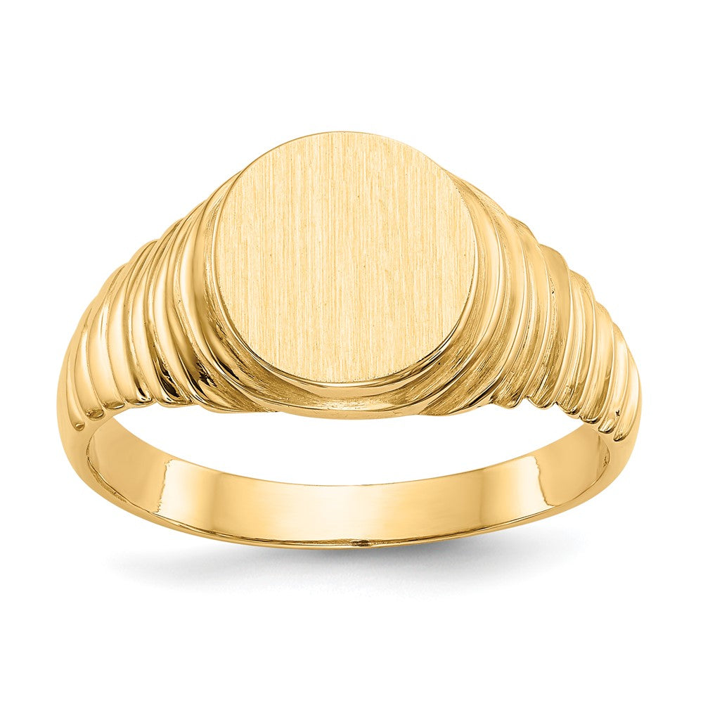 14k 10.5x9.5mm Open Back Men's Signet Ring