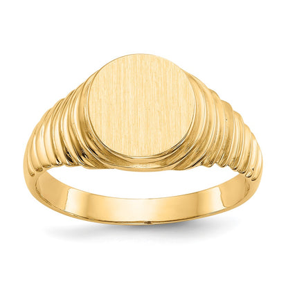 14k 10.5x9.5mm Open Back Men's Signet Ring