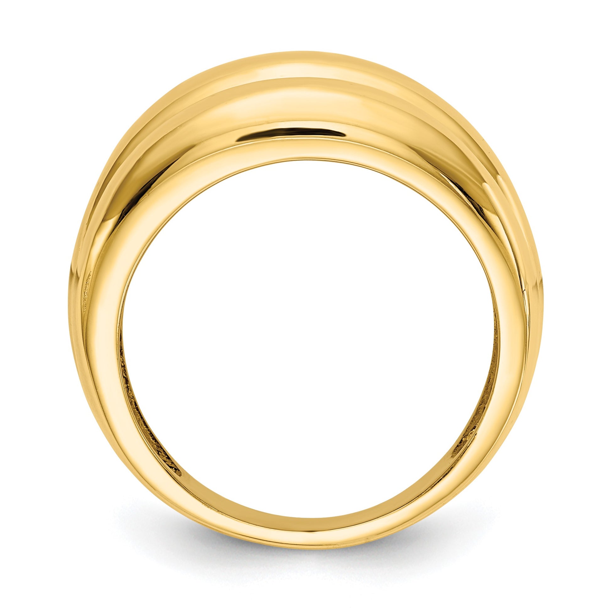 14k Polished Scalloped Dome Ring