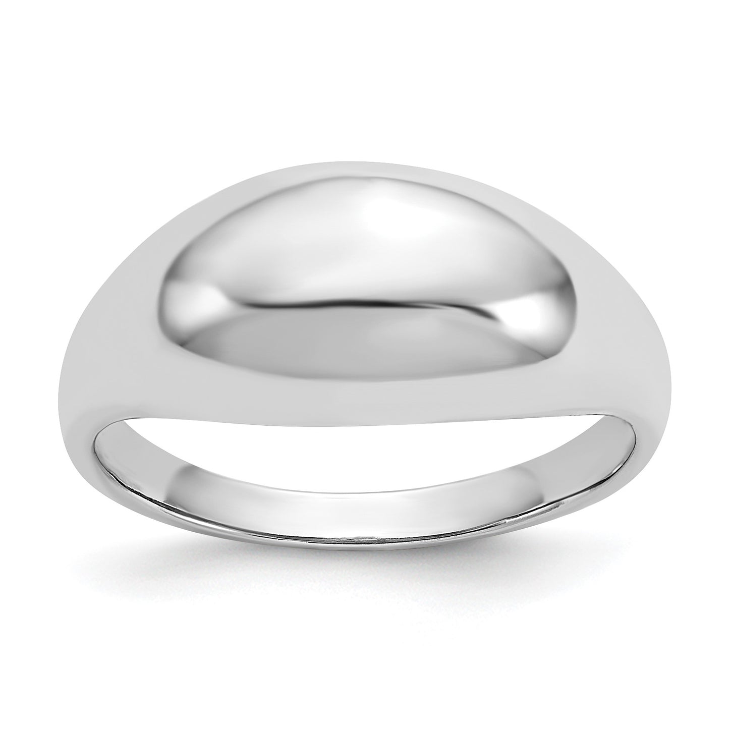 14k White Gold Polished Dome Ring