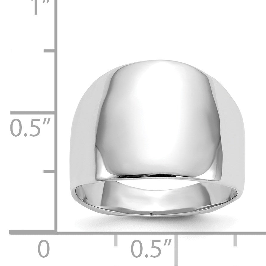 14k White Gold Polished Dome Ring
