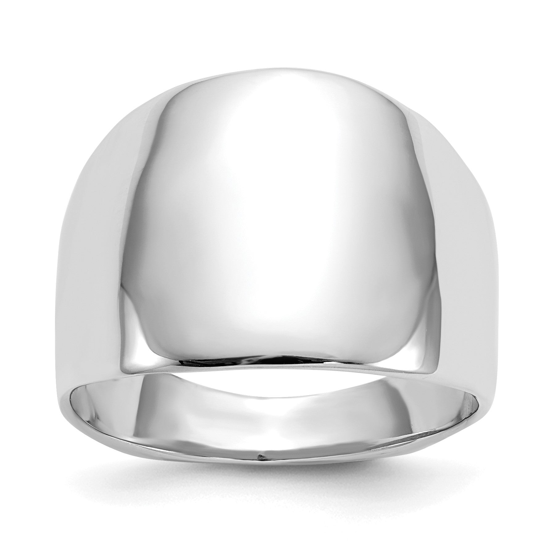 14k White Gold Polished Dome Ring