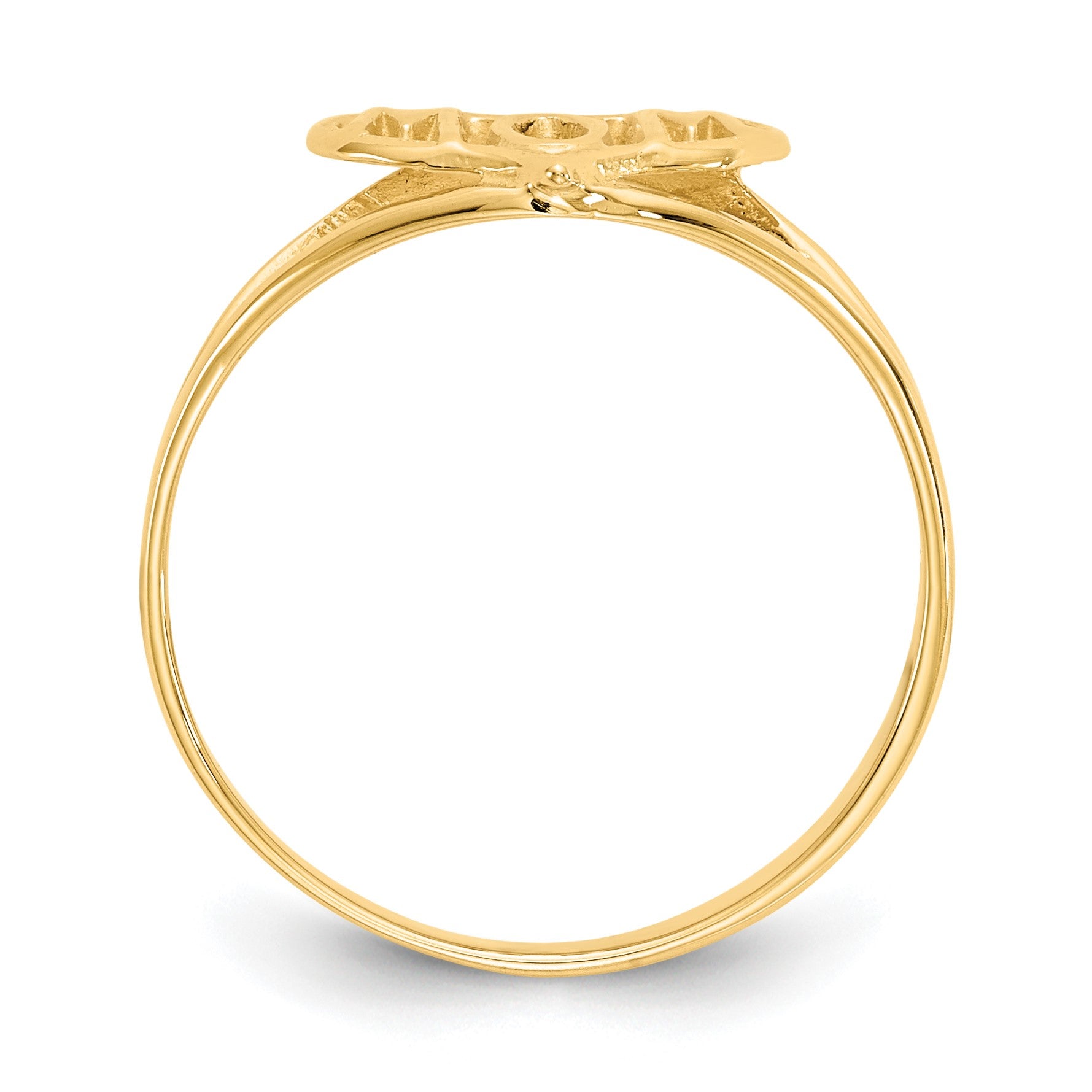14k Polished MOM in Heart Ring