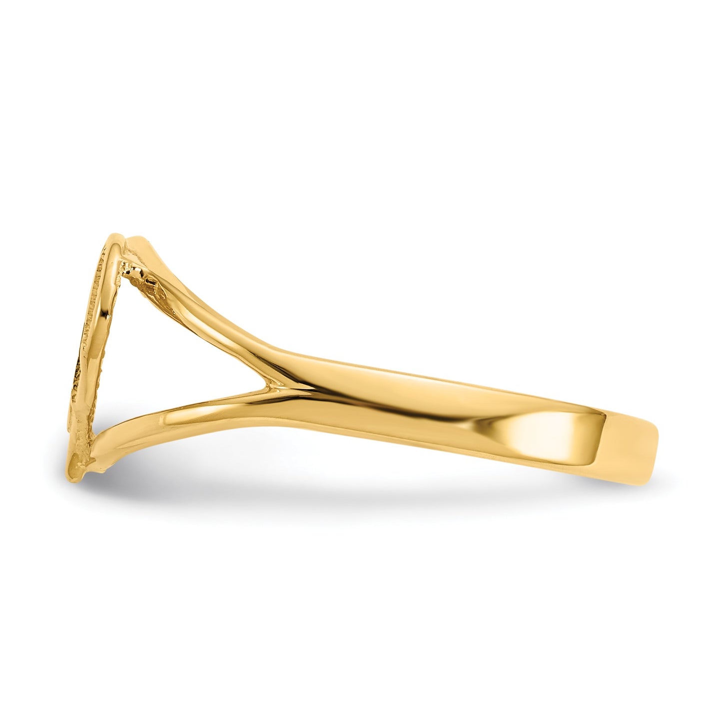 14k Polished MOM in Heart Ring