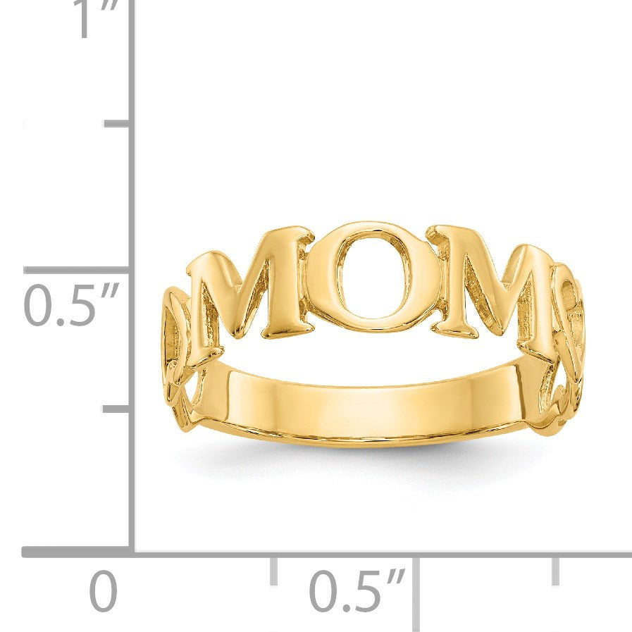 14k Polished MOM Ring
