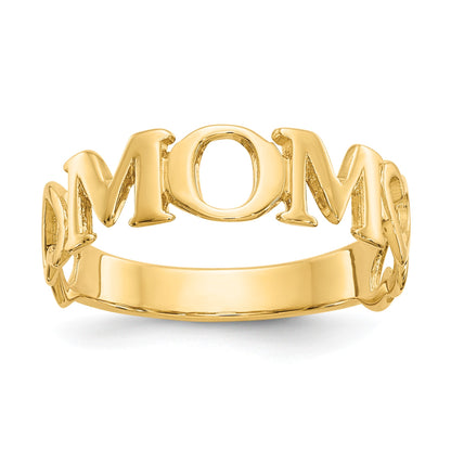 14k Polished MOM Ring