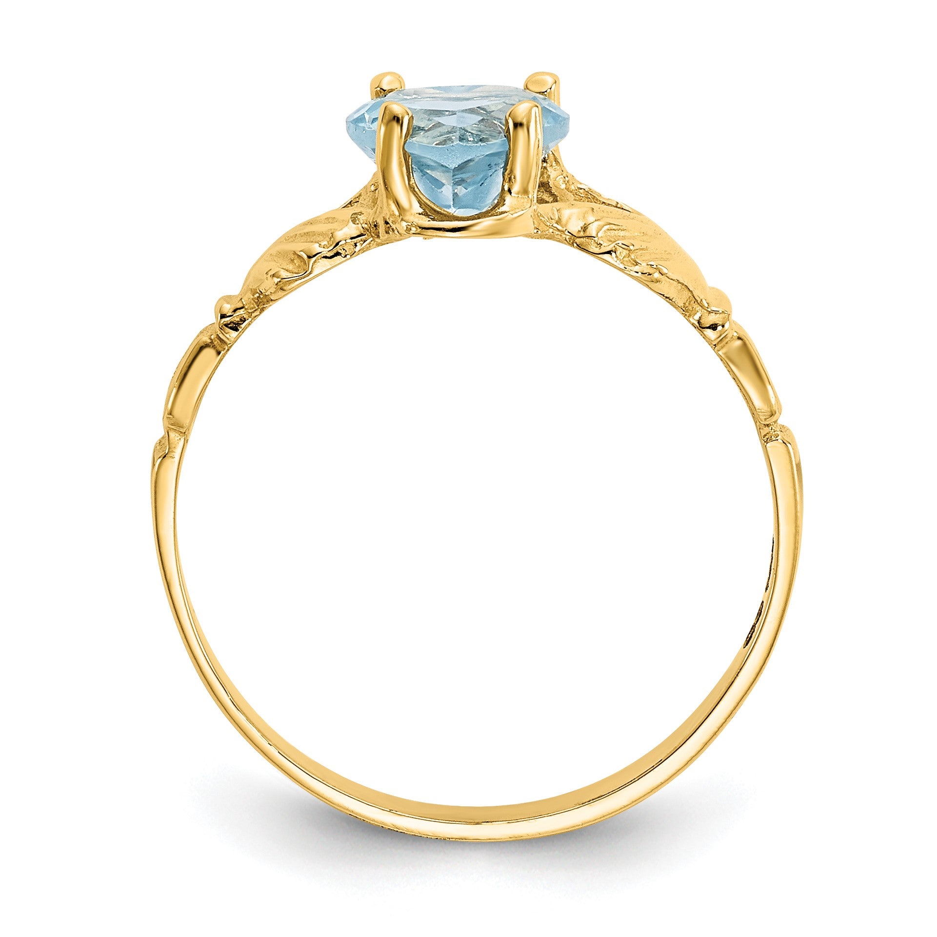 14k December CZ Heart Birthstone Claddagh Ring