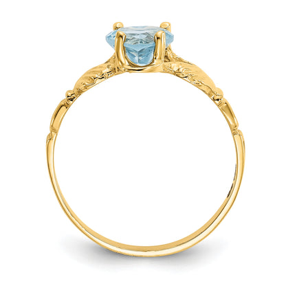 14k December CZ Heart Birthstone Claddagh Ring