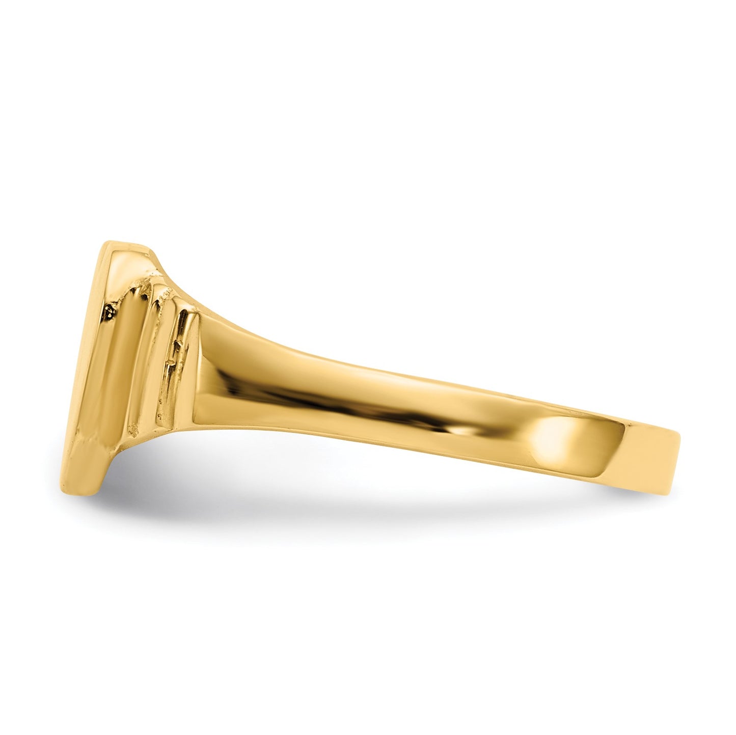 14K Satin 7.0x6.5mm Closed Back Size 3.5 Childs Heart Signet Ring